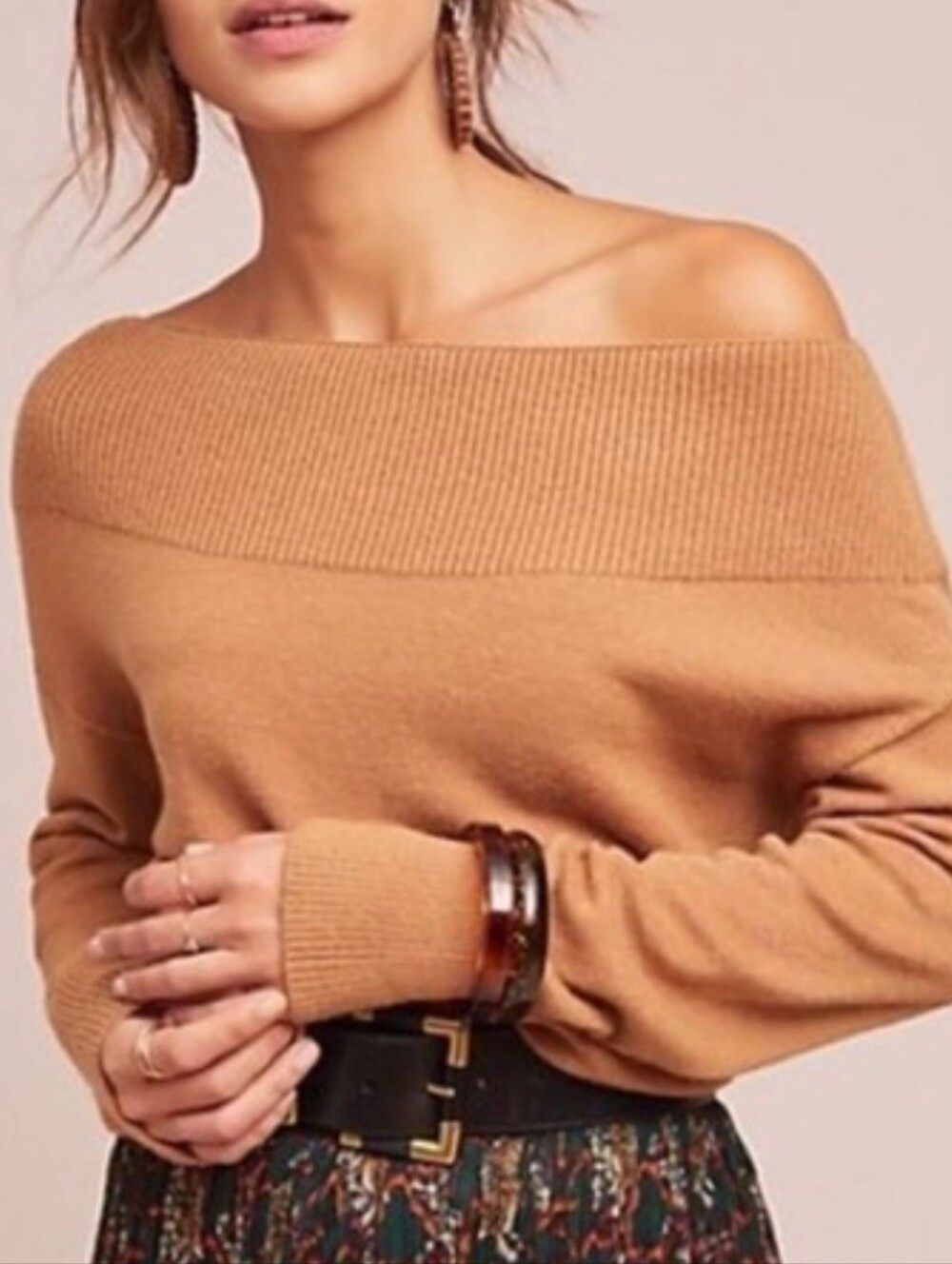 MOTH by Anthropologie Off The Shoulder/ Boatneck Sweater